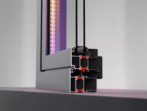 Multi-chamber thermal break aluminum window profile with insulation strip