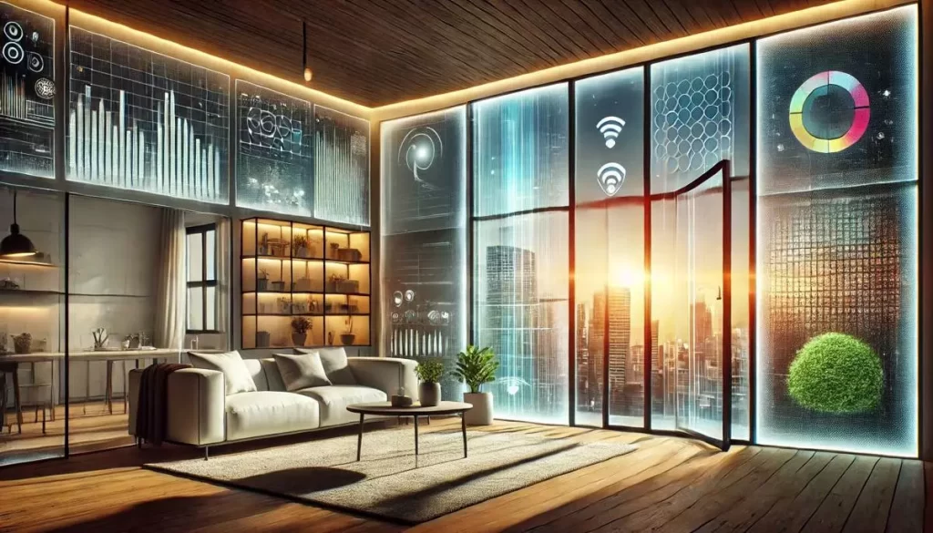 Smart windows installed in a modern architectural building